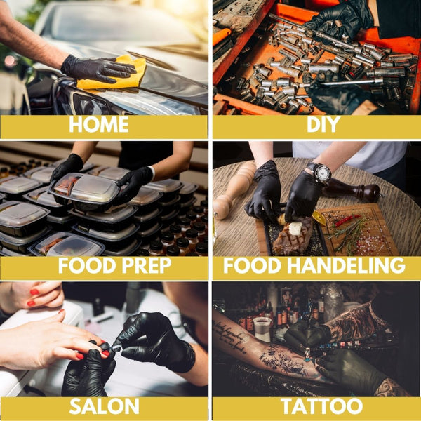 Shield Right Black Nitrile XtraGuard Disposable Gloves Heavy Duty Carton Of 1000