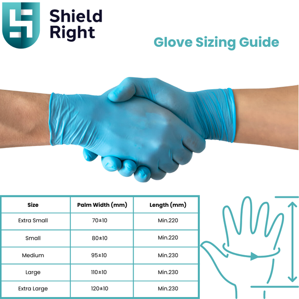 Handicare Blue Nitrile Powder Free Single Use Examination Gloves
