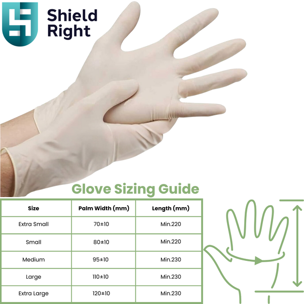 Handicare Latex Gloves Disposable Powder Free