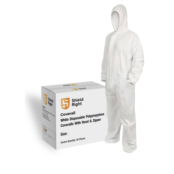 Shield Right Disposable Combat Polypropylene Coveralls 100% Polypropylene (Carton of 50)