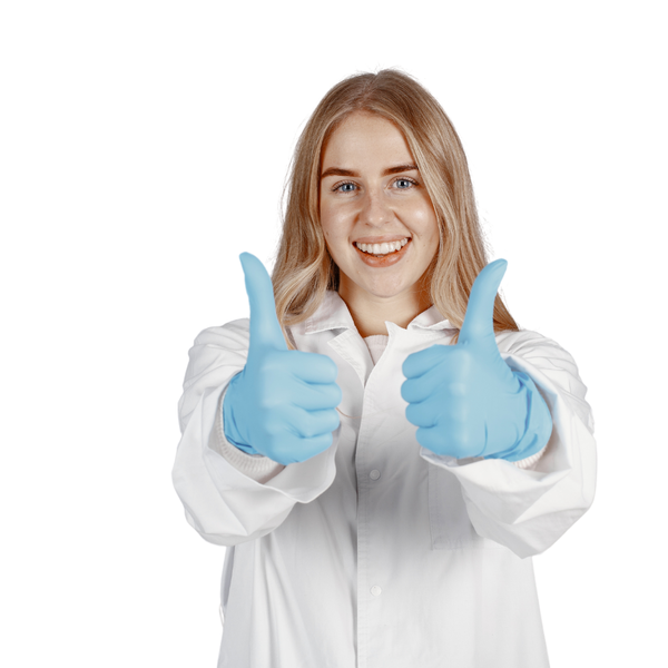 Handicare Blue Nitrile Powder Free Single Use Examination Gloves