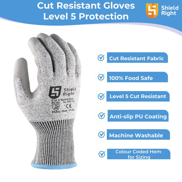 Shield Right Cut 5 Resistant Gloves - Carton of 120