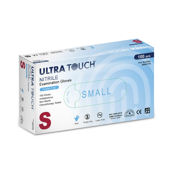 Ultra Touch Blue Nitrile Powder Free Disposable Exam Glove