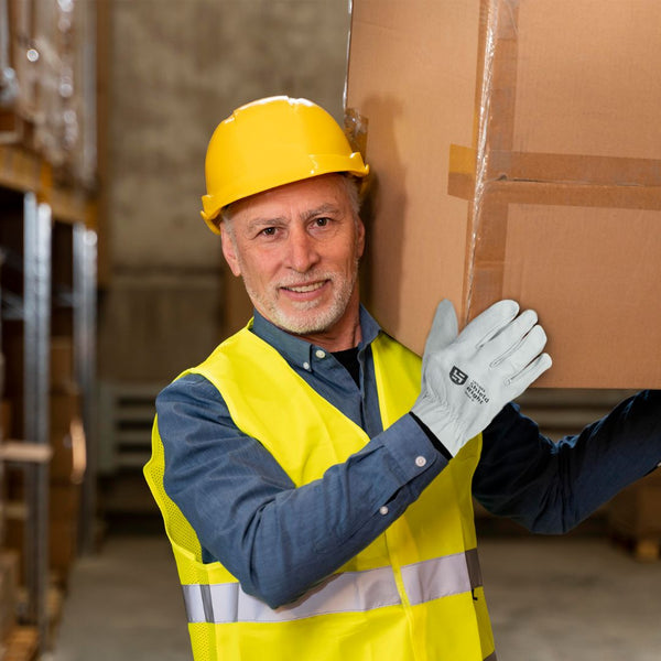 Shield Right Grey Cowhide Riggers Gloves (12 Pack)