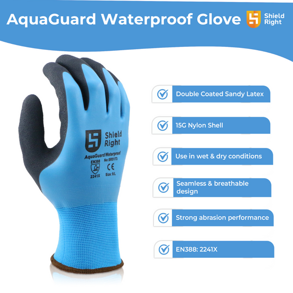 Shield Right AquaGuard Waterproof Gloves - Carton of 120