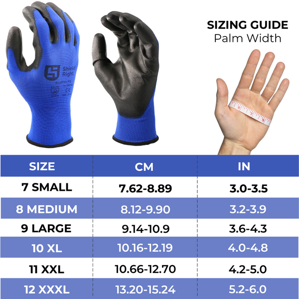 Shield Right EcoFlex PU Glove 13 Gauge Polyester Shell (12 Pack)