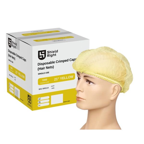 Crimped 21 Inch Disposable Hairnet Carton Of 1000