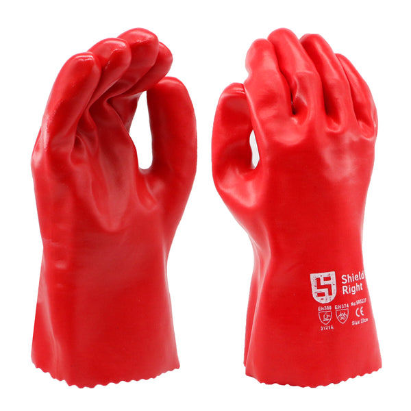 Red PVC Single Dip Gloves