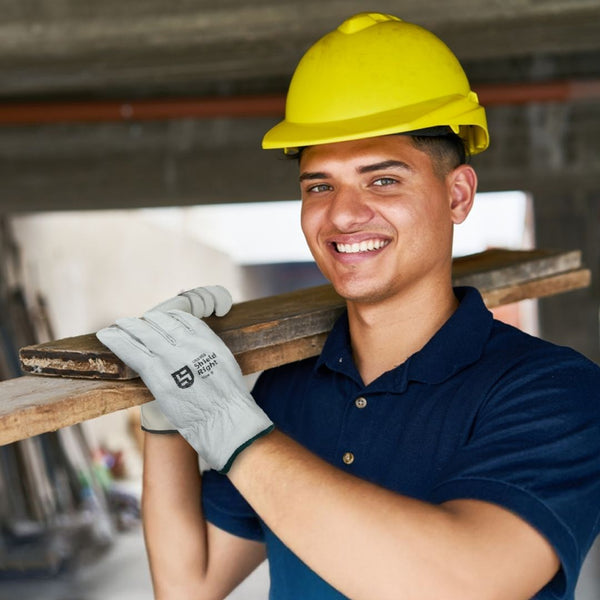 Shield Right Grey Cowhide Riggers Gloves (12 Pack)