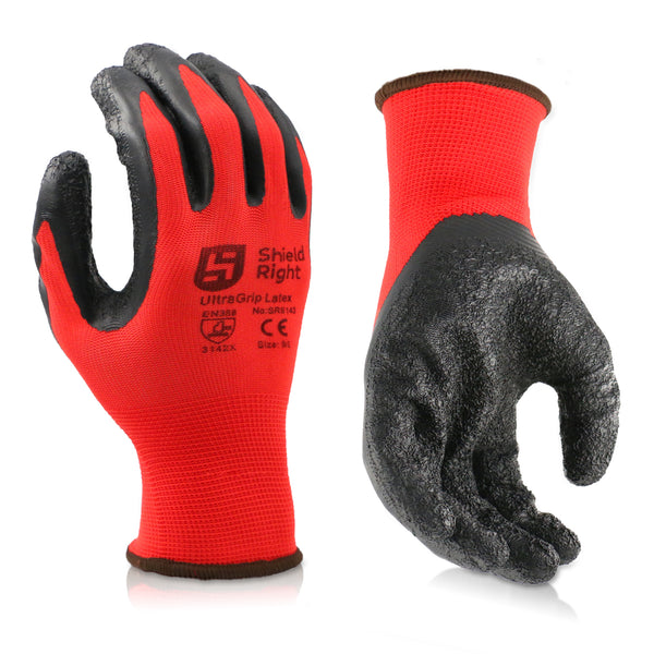 Shield Right UltraGrip Latex Work Gloves (12 Pack)