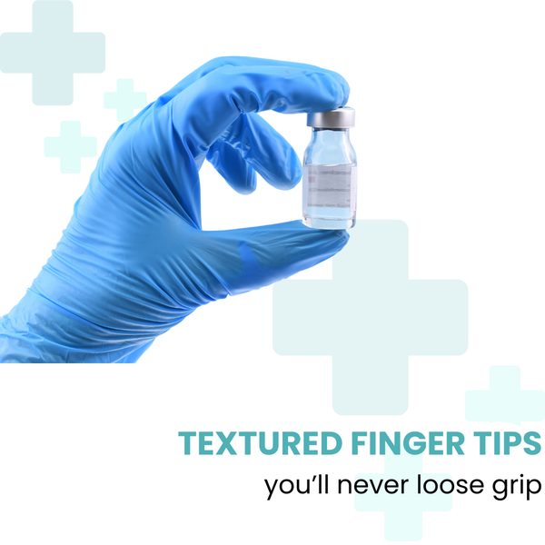 Handicare Blue Nitrile Powder Free Single Use Examination Gloves