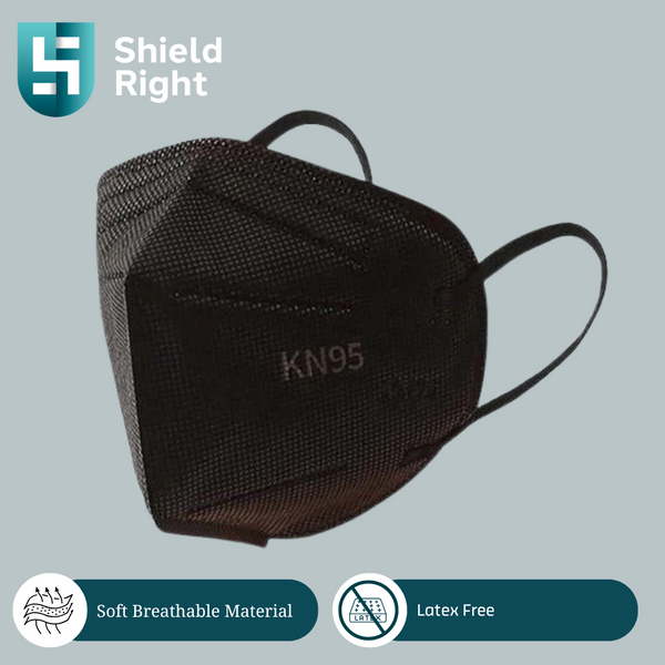 Shield Right KN95 Face Masks – 10 Pack | N95 P2 Equivalent Respirator- Black & White