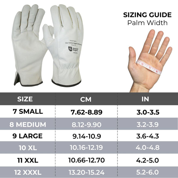 Shield Right Grey Cowhide Riggers Gloves (12 Pack)