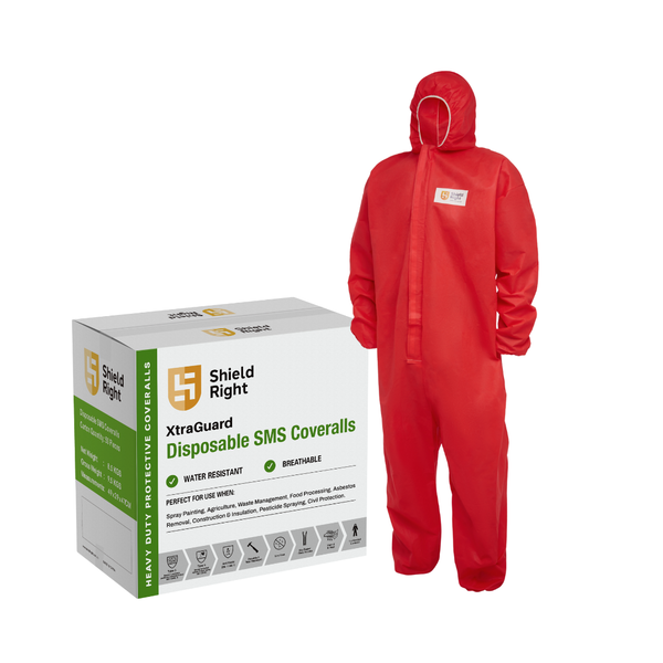 Shield Right Disposable Coveralls SMS Type 5-6 Carton (50 Pack)
