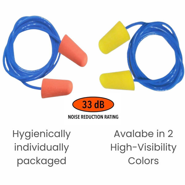 Shield Right Earplugs Corded, Box of 100 Pairs