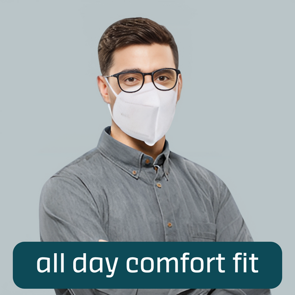 Shield Right White KN95 Face Masks 10 Pack – Individually Wrapped 5-Ply Disposable Masks| Comfortable, Breathable, Latex-Free