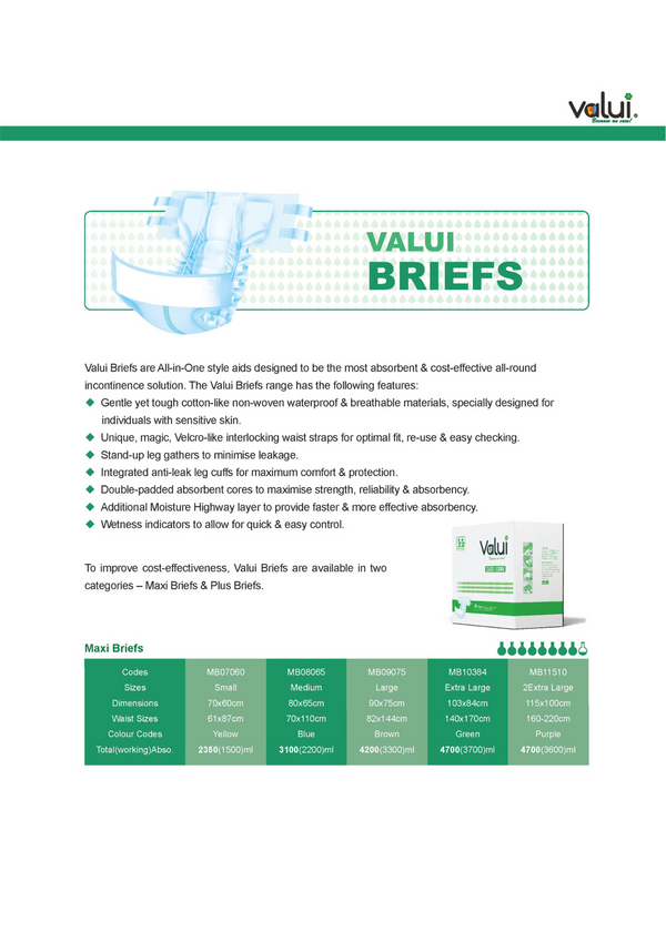 Valui Maxi Briefs Nappy Style (Pack of 12)