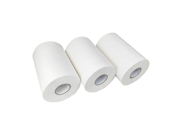 Carton of 16 Roll Paper Towel 80 Metre – 1-Ply, White, Strong & Absorbent
