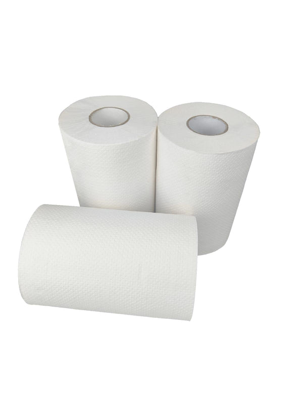 Carton of 16 Roll Paper Towel 80 Metre – 1-Ply, White, Strong & Absorbent