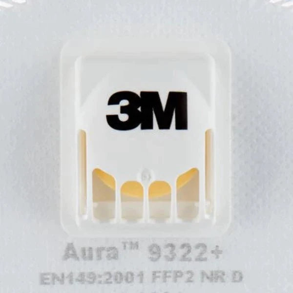 3M™ 9322A Disposable Respirator Face Mask Flat Fold Valved P2 (5 Pack)