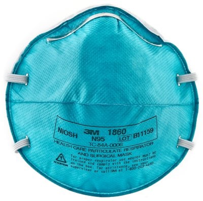 3M™ 1860 Cupped Particulate Respirator & Surgical Mask 20 Pack (5 Pack)