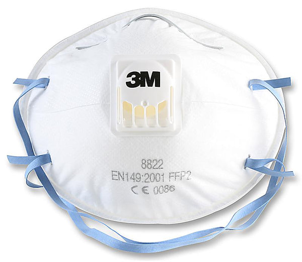 3M™ 8822 P2 Valved Cupped Particulate Respirator Face Mask 10 Pack