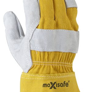 Yellow Leather Workman Gloves