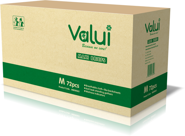 Valui Maxi Briefs Nappy Style (6 Packs/72pcs)