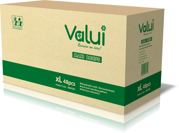 Valui Maxi Briefs Nappy Style (6 Packs/72pcs)