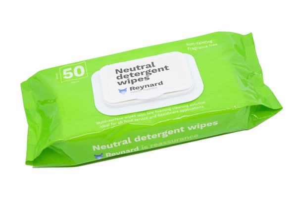 Neutral Detergent Wipes – 50 Pack (Carton of 12 Packs)