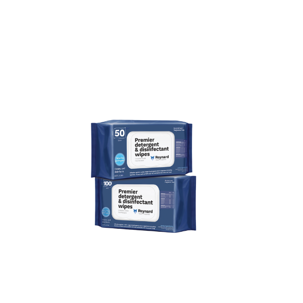 Premier Detergent & Disinfectant Wipes – 100 Pack (Carton of 6 Packs)
