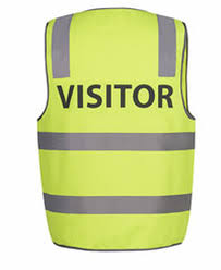 Hi Vis Reflective Yellow Visitor Safety Vest 6DNS7