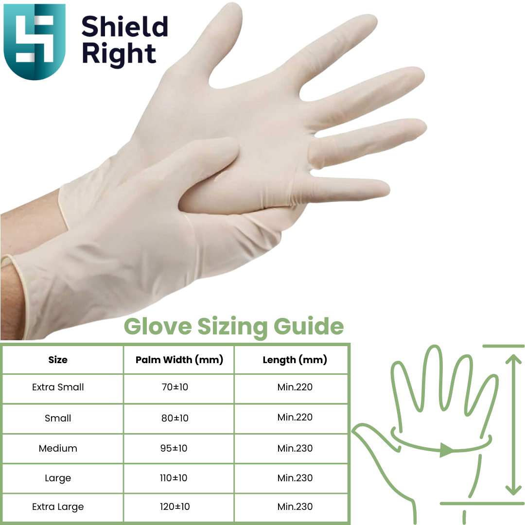Handicare Latex Gloves Disposable Powder Free