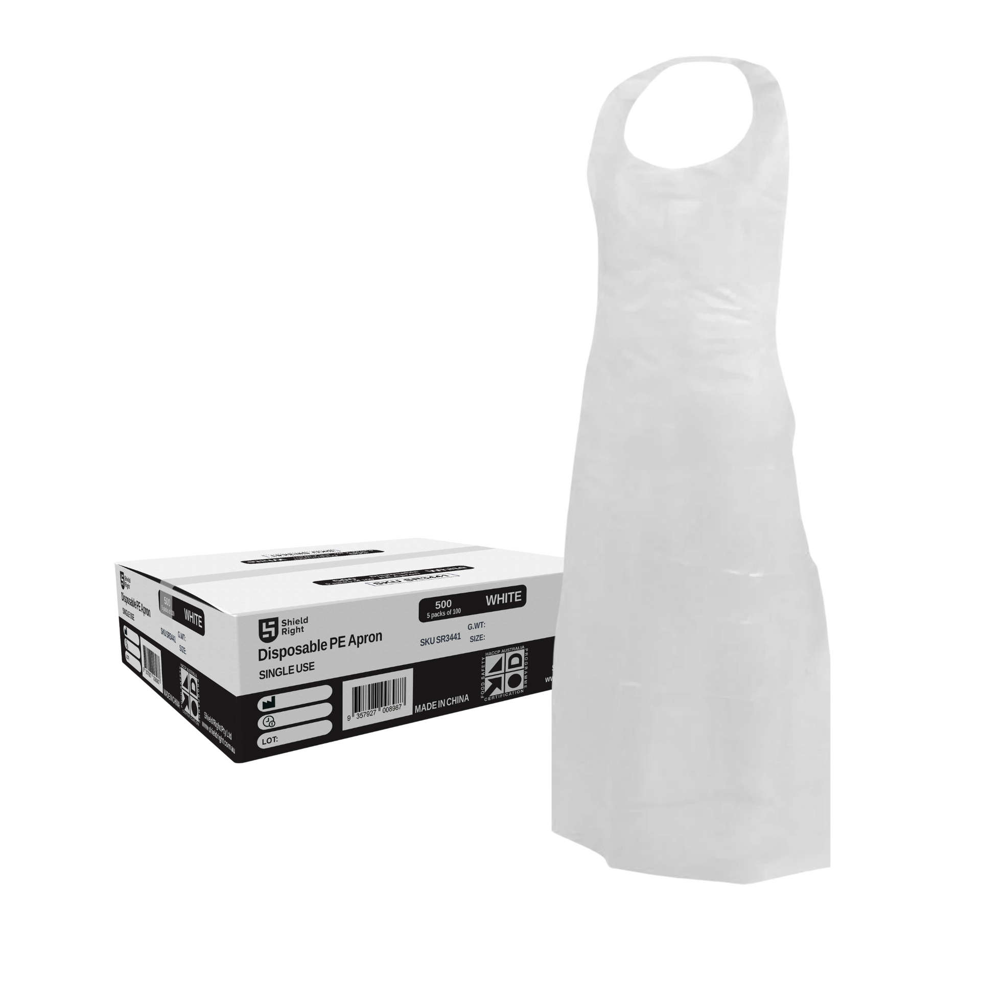 Shield Right White Aprons Disposable (Carton of 500) – PPE Supplier