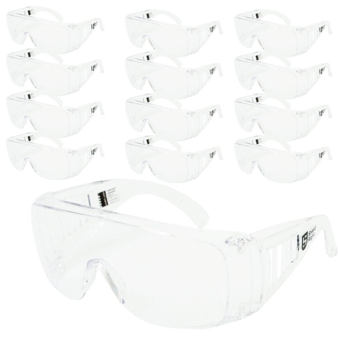 Shield Right Visitor Safety Glasses Clear (pack of 12)