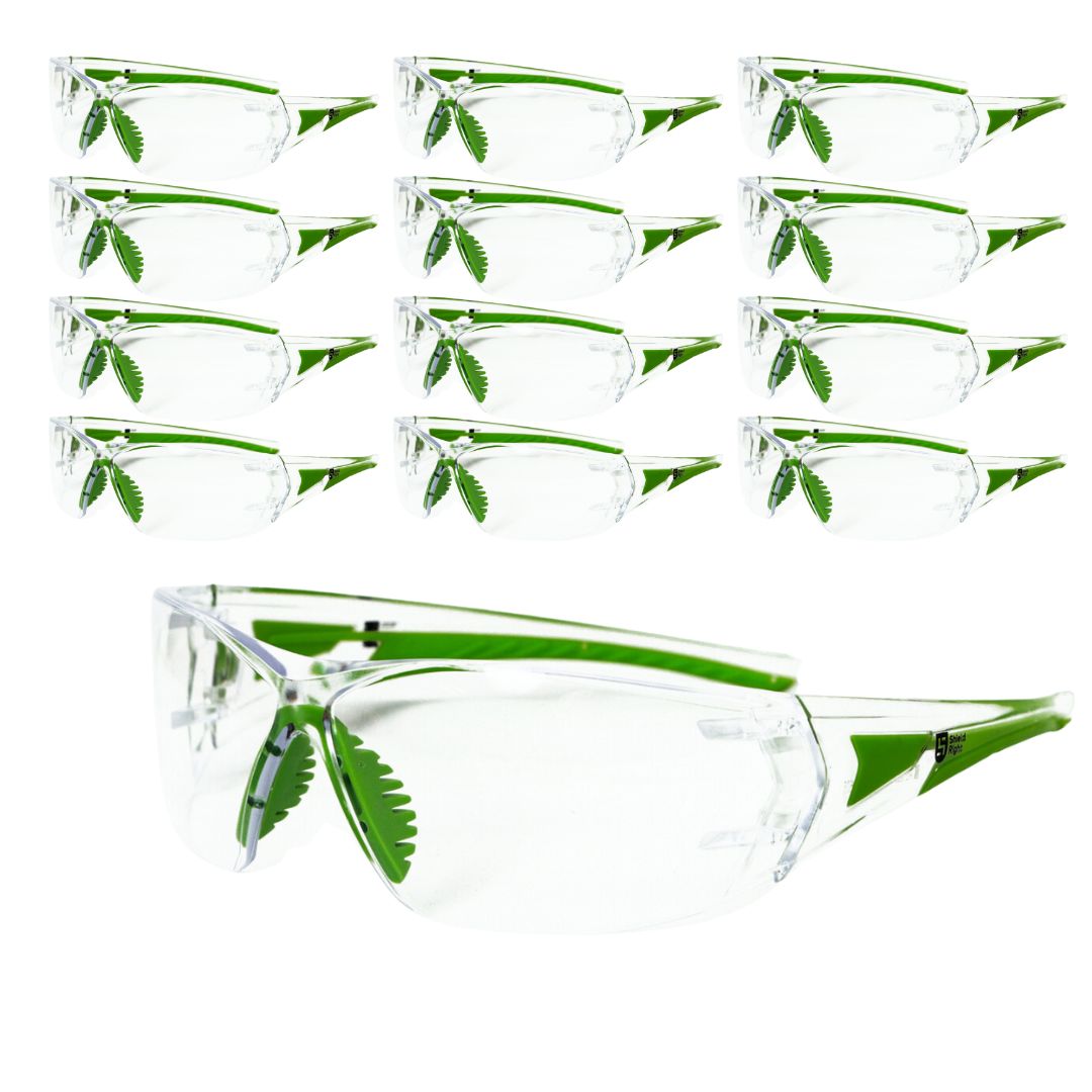 Shield Right Pro Safety Glasses Clear (12 Pack)