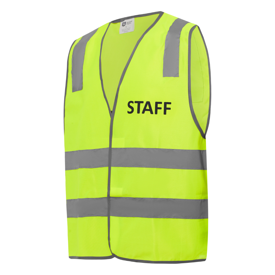Shield Right Staff Hi Vis Safety Vest – Yellow – Reflective Day & Night