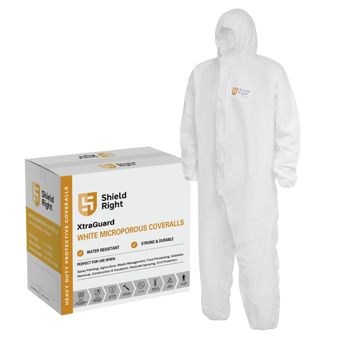 Shield Right Advanced Micro-Porous Disposable Coveralls Type 5-6 (Carton of 50 )
