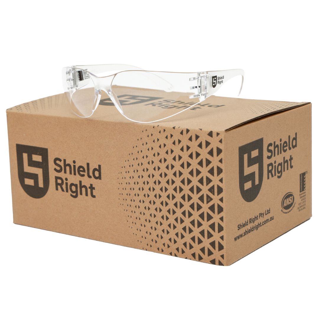 Shield Right Classic Safety Glasses Clear (12 Pack)