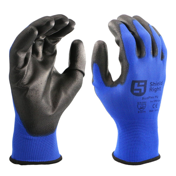 Shield Right EcoFlex PU Glove 13 Gauge Polyester Shell (12 Pack)