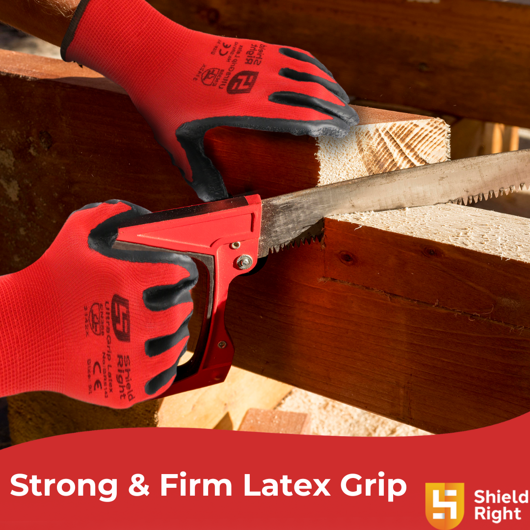 Shield Right UltraGrip Latex Work Gloves (12 Pack)