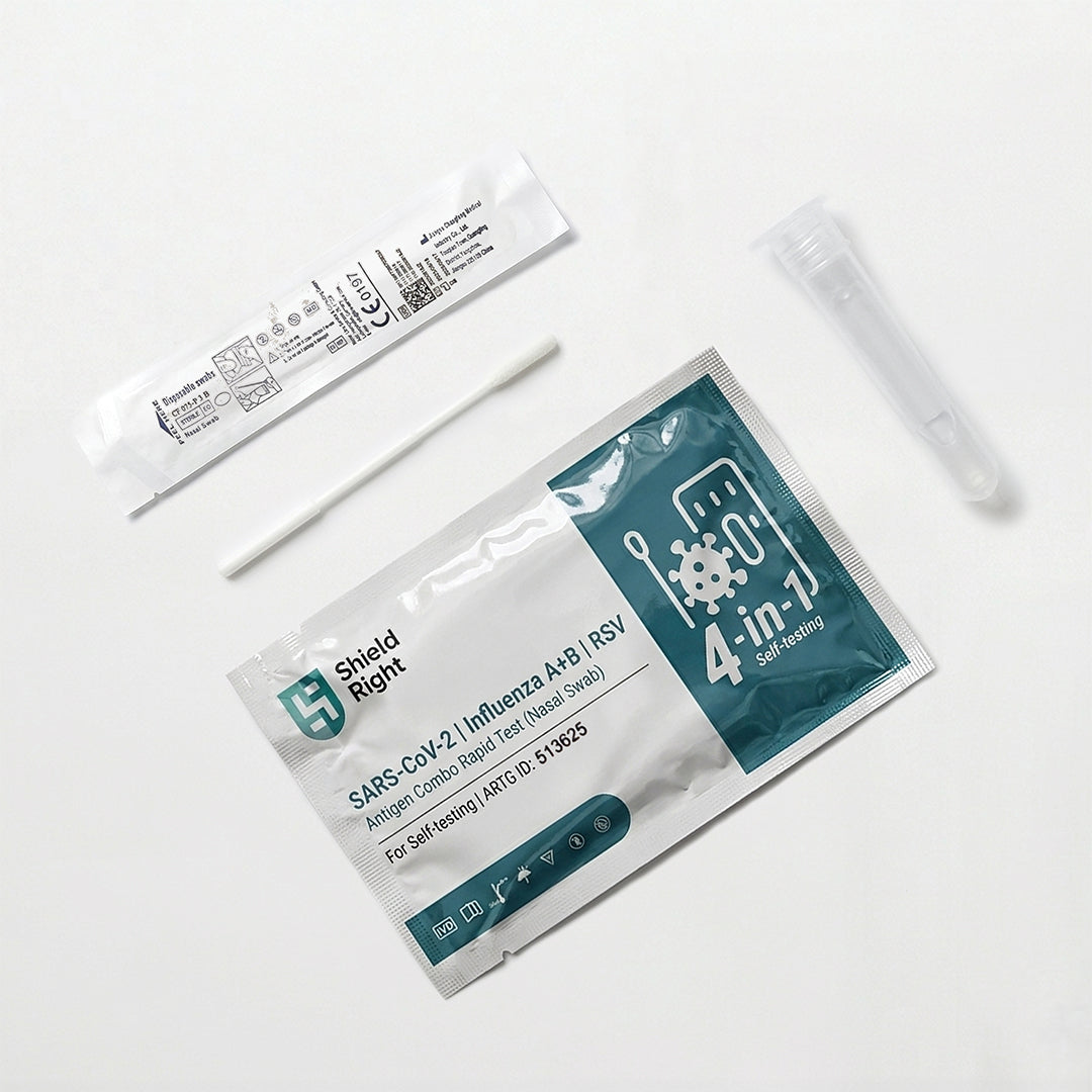 Shield Right 4in1 Rapid Antigen Test Kit, 5 Pack, COVID-19/RSV/Influenza A&B