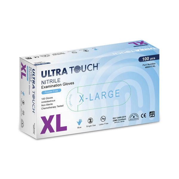 Ultra Touch Blue Nitrile Powder Free Disposable Exam Glove