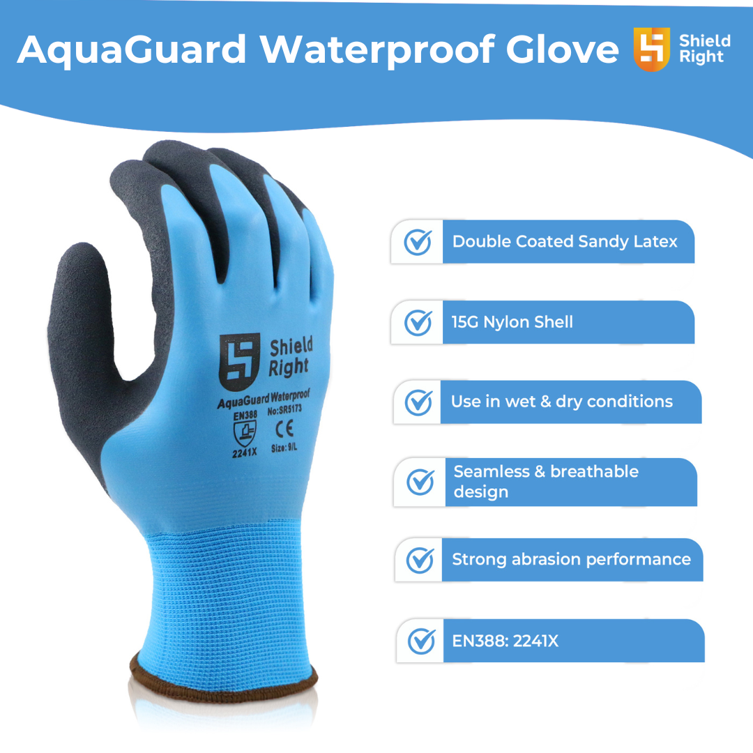 Shield Right AquaGuard Waterproof Gloves (12 Pack)