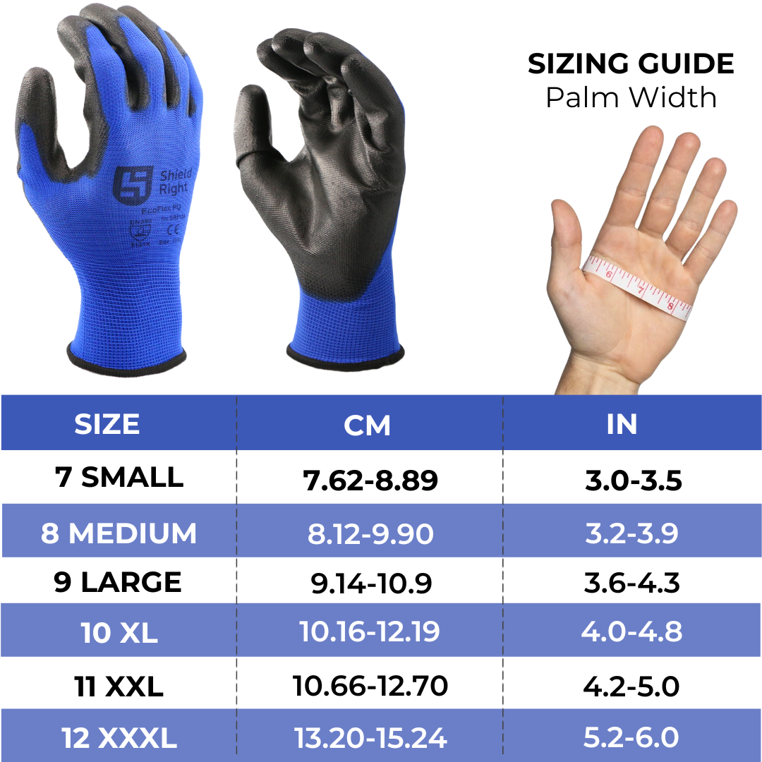 Shield Right EcoFlex PU Glove 13 Gauge Polyester Shell (12 Pack)
