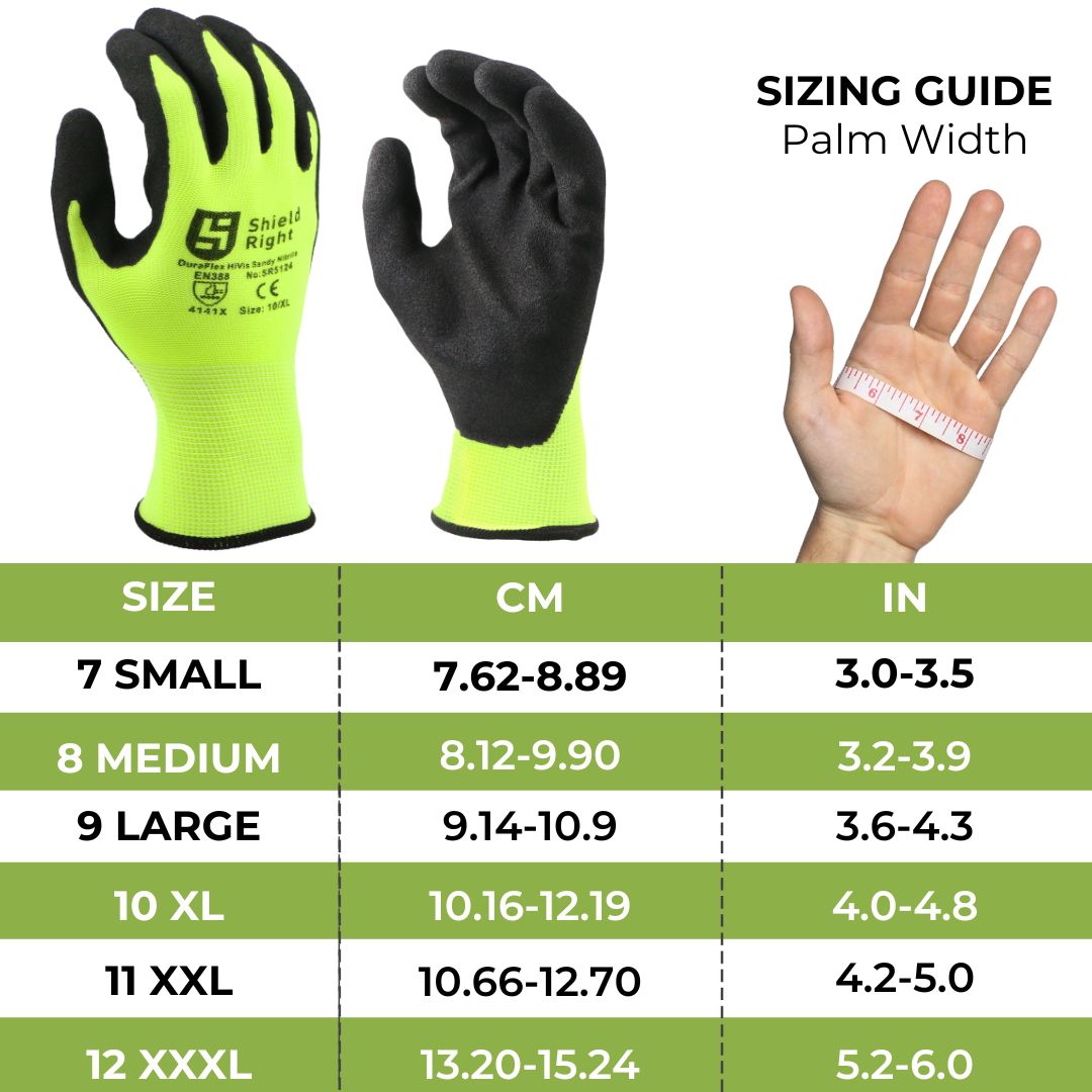 Shield Right DuraFlex HiVis Sandy Nitrile Glove (12 Pack)