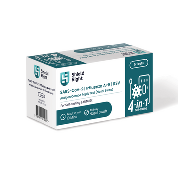 Shield Right 4in1 Rapid Antigen Test Kit, 5 Pack, COVID-19/RSV/Influenza A&B