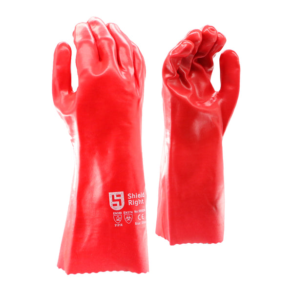 Red PVC Single Dip Gloves