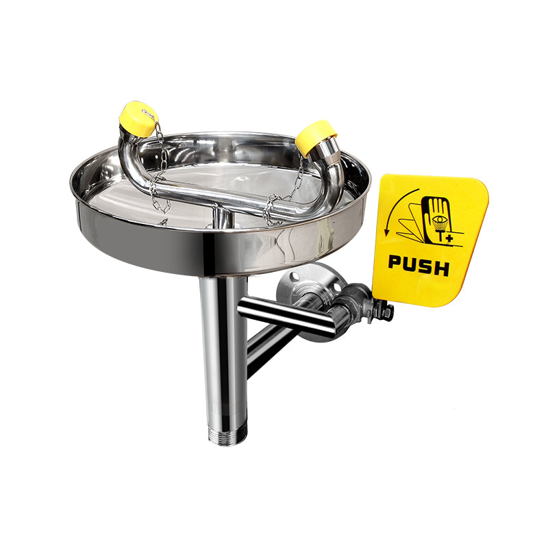 Emergency Wall-Mounted Stainless Steel Eye Wash Station with Bowl
