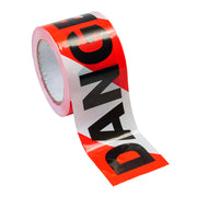 Shield Right Barricade Tape, Danger - Black on Red/White 75mm x 100 Metres Carton of 24